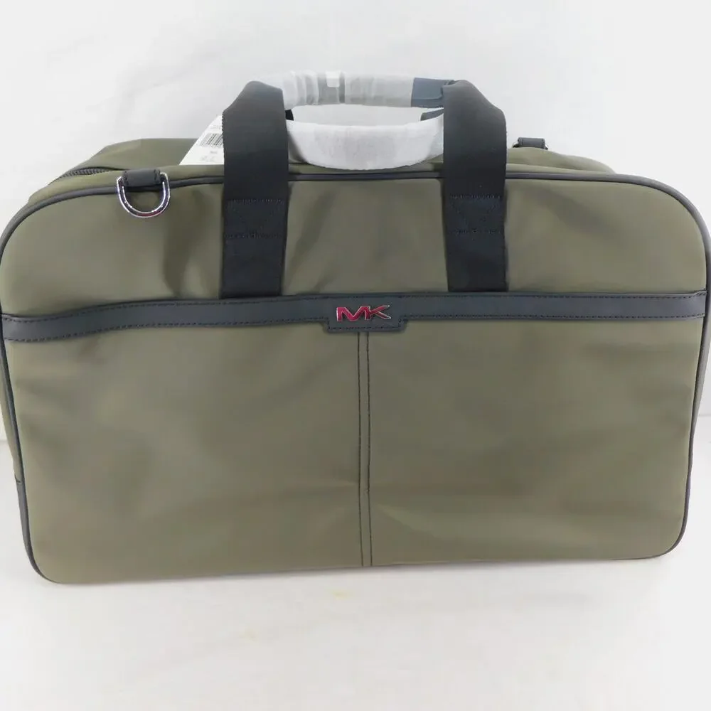 Michael Kors New Logo Duffle Bag Malone Olive Travel Weekender Bag New